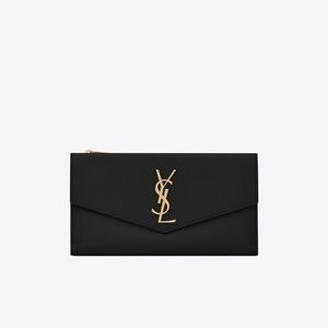 Yves Saint Laurent Uptown Large Wallet in Grain De Puodre Embossed Leather